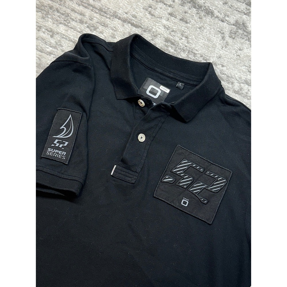Code Zero Polo Shirt Men L Black TP52 Super Series Sailing Yachting Short Sleeve
